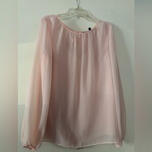 White House Black Market blush  Pink Long Sleeve Relaxed Blouse